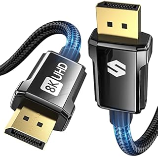 Silkland VESA Certified Displayport Cable 1.4 240Hz 2M Support 8K@60Hz, 4K@144Hz, 2K@240Hz, HBR3 32.4Gbps, HDR, DSC 1.2, G-Sync & Free-Sync, Display Port Lead 1.4 for Gaming Monitor, Graphics Card