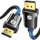 Silkland Câble Displayport 1.4 240Hz/144Hz 2M, [Certifié VESA] 8K@60Hz, 4K@144Hz, 2K@240Hz, HBR3 32.4Gbps, HDR, DSC 1.2, HDCP 2.2, G-Sync & Free-Sync, DP 1.4 pour Moniteur de Jeu, Carte Graphique, PC