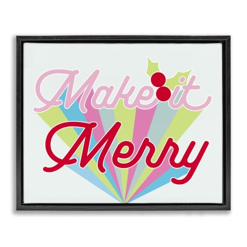 Make It Merry Bold Christmas Stripes, 25 x 31 Inch Canvas in Floater Frame