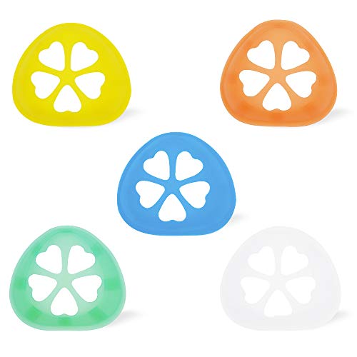 MOAMUN 5PCS 3D Soporte facial de silicona suave, Soporte para lápiz labial, Protector facial, Protector nasal, Lápiz labial para aumentar el espacio respiratorio