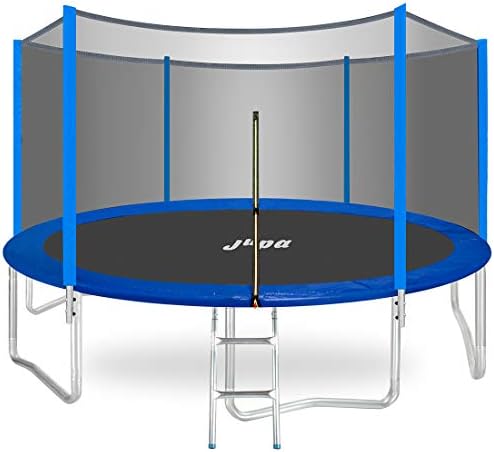 JUPA 425LBS Weight Capacity Kids Trampoline,15FT 14FT 12FT 10FT 8FT Outdoor Trampoline with Safety Enclosure Net All Accessories for Kids and Adults,Complies with ASTM Standards