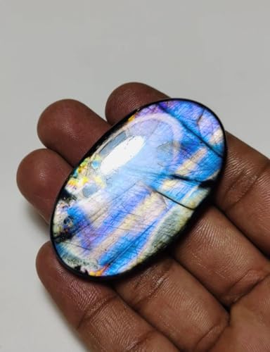Cabochon labradorite violette rare de 56mm pour bijoux d'exception