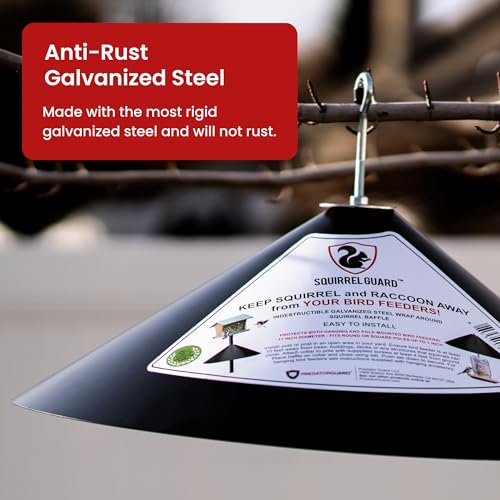 image for Predator Guard Squirrel Baffle - Protects Hanging Bird Feeders and Pol