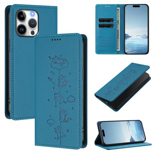 �X�}�z�P�[�X �Ή��@�� for iphone 16 Pro Max �X�}�z�P�[�X�y�J�[�h�z���_�[�E�E�H���b�g�E�}�O�l�b�g�o�b�N���E�t���b�v�E�X�^���h�@�\�t���zLakeBlue