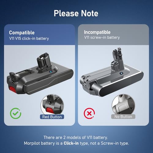 Batteria Per Dyson V11, Morpilot 7000Mah Batteria A Scatto Di Ricambio Per V11 Absolute/V11 Extra/V11 Fluffy/V15 Detect - 4
