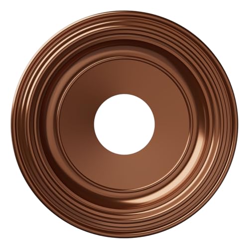 Ekena Millwork 13"OD x 3 1/2"ID x 1 1/4"P Traditional Thermoformed PVC Ceiling Medallion (Fits Canopies up to 7 1/2"), Bright Coat Dark Bronze