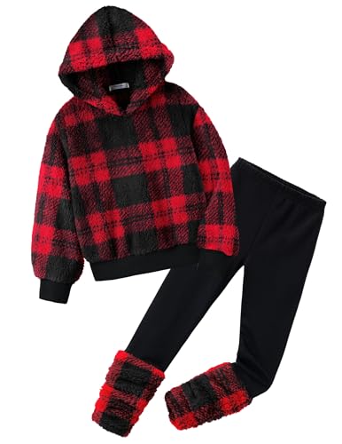 Ensemble hiver fille sweat à capuche et leggings chauds 5-14 ans