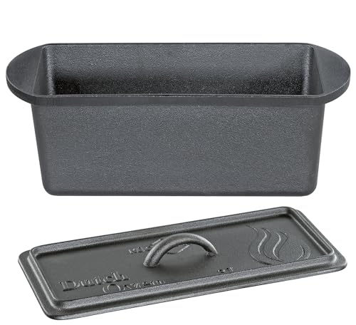 Küchenprofi Dutch Oven BBQ, Gusseisen, Gebrauchsfertig vorbehandelt, Gusstopf in Kastenform, Mit Deckel und Deckelheber, Ofen- und induktionsgeeignet, Feuertopf zum Backen, Braten und Schmoren, 3 L