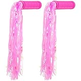 TOKIDNY Weiche Gummi Fahrradlenkergriffe 1 Paar mit Pinken Luftschlangen...