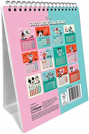 Disney Mickey Mouse & Minnie Mouse Calendar 2023 - Month to a View Desk Calendar 15cm x 19cm - Official Merchandise