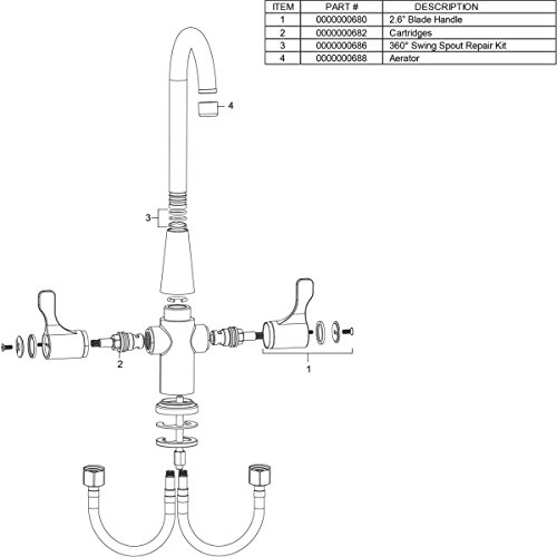 Elkay Lkd2223C Deck Mount Faucet With Gooseneck Spout And Twin Lever Handles #TOP1