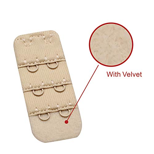 Wingslove Womens Bra Extender Bra Band Breathing Room 3pcs-Pack Multi-Size(Nude, 2 Hook Narrow 3/8 Inch Spacing)