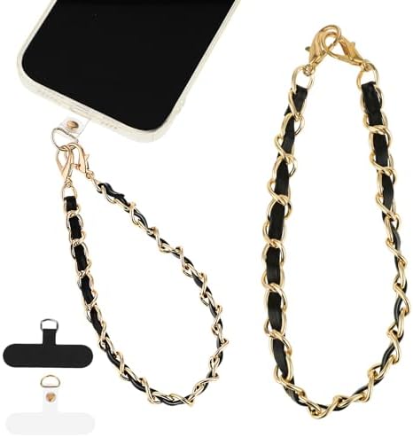 Mini Boucles Maintien Téléphone En Acier Inoxydable | Patch Universel Pour Coques 4-7 Pouces | Or Champagne + Noir