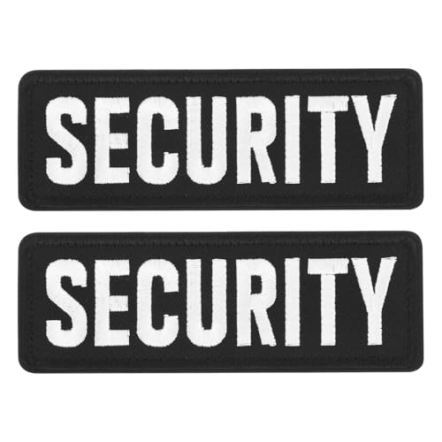 QUARKZMAN 2 Piezas de Parches de SEGURIDAD con Gancho y Bucle Parches Bordados de SEGURIDAD en Tela Duradera Parche de SEGURIDAD para Chaleco, Chaqueta, Ropa, Mochilas, Sombreros Negro