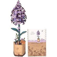 ROBOTIME Wooden Flower 3D Puzzle TW021 Lilac, Purple Gifts Idea, 30-Minute Crafts for Adults & Teens, Artificial Flower Decorations, Birthday/Valentines Day