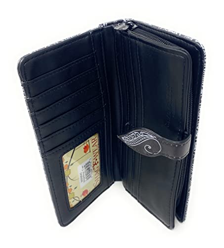 Shag Wear Shadow Cat Large Wallet for Women and Teen Girls Vegan Faux Leather Black 7"3