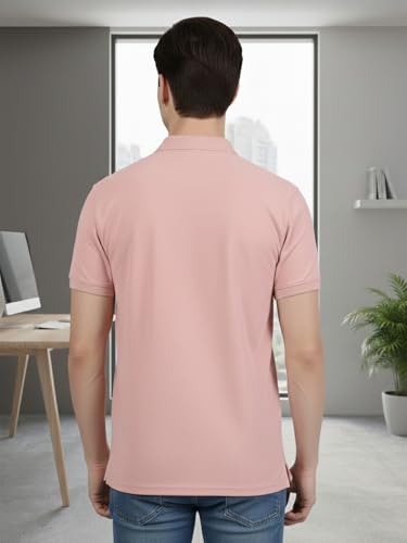 Image of Lux Cozi Men's Cotton Blend Polo T-Shirt with Chest Pocket | Collar T-Shirts for Men | Half Sleeves | Plain - Regular Fit (Pack of 2)