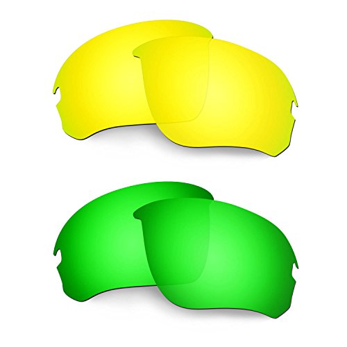 Lentille rechange Oakley Flak Draft verte et or avec traitement renforcé anti-reflets
