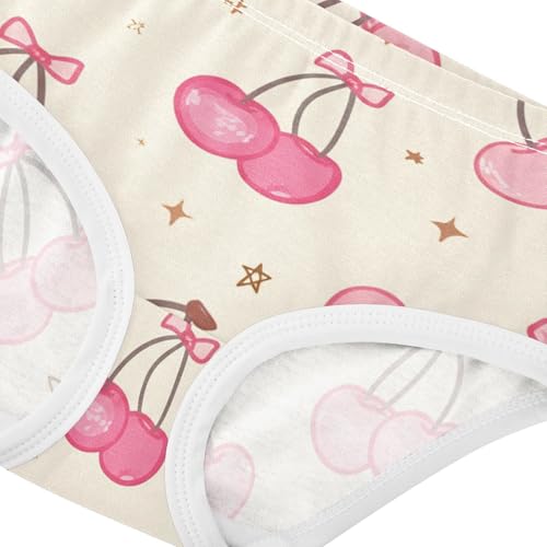 Cute Pink Cherries Bows Beige Toddler Girls Underwear 2t Cotton Little Girl Panties Flower Briefs Kids Undies4
