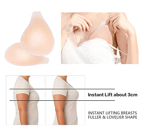 Adhesive Bra, Breast Lift Strapless Backless Silicone Bra Nippless Covers Push Up Self Invisible Sticky Bra For Women (C/D Cup, Large) #TOP3