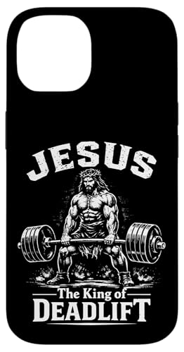 King of Deadlift Jesus lifting �N���X�`���� �W�� ���[�N�A�E�g �X�}�z�P�[�X iPhone 14 �p