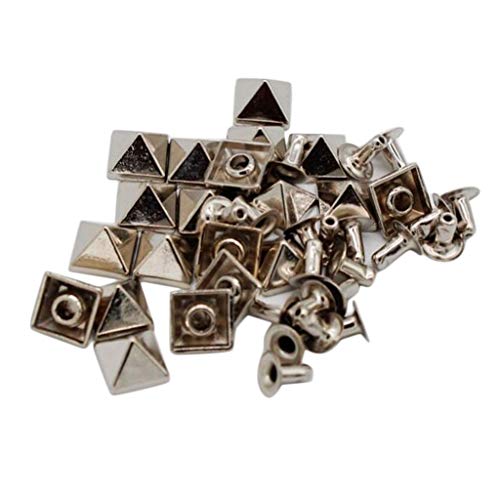 Menolana 20Pcs 8Mm Pyramid Rivets Studs Spikes Snap Button For Leather Decor, Silver, 8Mm #TOP2