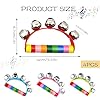 4 Pcs Half Moon Tambourine Handbell for Adults, 5 Bells Tambourine for Kids, Handheld Musical Instrument Shaking Small Jingle Bell Toy #1