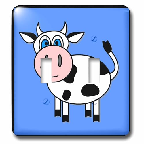 Interrupteur à bascule 3dRose lsp_6083_2 Happy Cow Boy pour remplacer une plaque usée