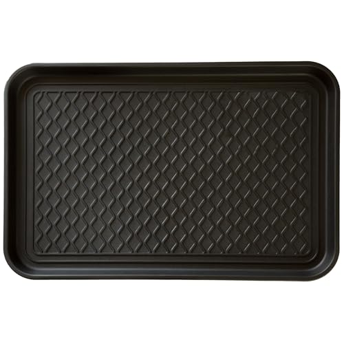 All-Weather Indoor/Outdoor Boot Tray - Weather-Resistant Hard Plastic Shoe Mat