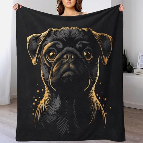 Couverture lit chiens impression 3D en flanelle super douce 150x200cm - 3
