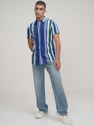 Image of Highlander Men's Striped Slim Fit Shirt