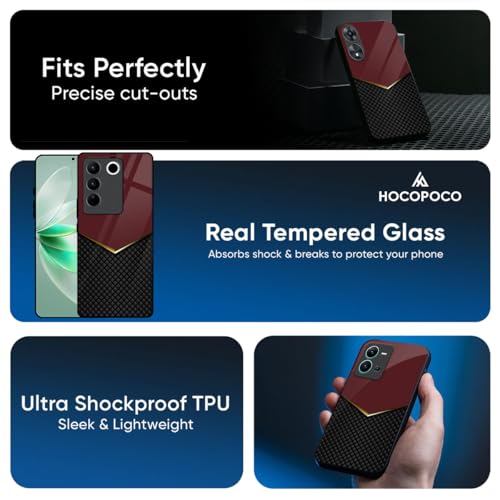 Image of Printed Tempered Glass Back Case Cover Compatible with iQOO Neo 10 5G - Shining Chevron Red Real Glass case