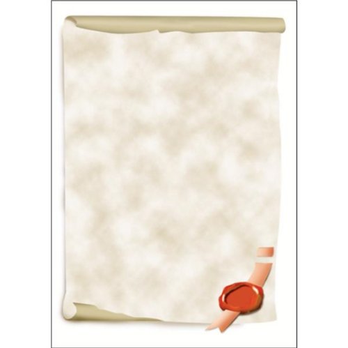 SIGEL DP521 Papel de cartas, 21 x 29,7 cm, 185g/m², Pergamino, gris y rojo, 12 hojas