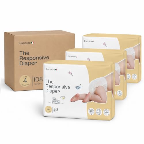 Image of Panolini The Responsive Diaper Size 4 (25-35lbs) Pull-Up Baby Diaper 36ct 3-Pack
