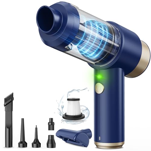 Mecanto Car Vacuum Handheld Vacuum Cleaner, 15000PA Suction, Mini Vacuums with Air Duster and Blower, Portable Hand Held Vacuum for Car, House, Crumbs, Hair (Blue)