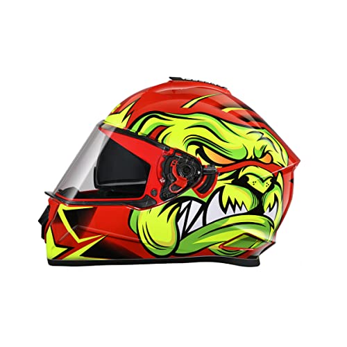 Image of Studds Drifter D1 ISI and DOT Certified Full face Helmet for Men and Women with Inner Sun Visor Red N5 -XL