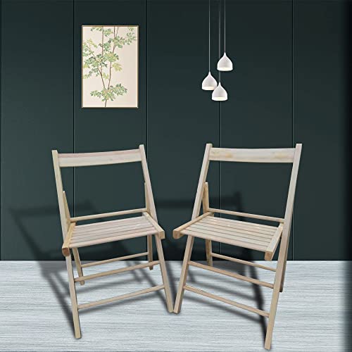 Kawacolibb Natural Wooden Folding Chair Set for Comfort and Versatility,