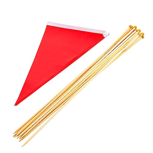 Drapeaux de marquage en polyester rouge avec poteaux robustes Milisten