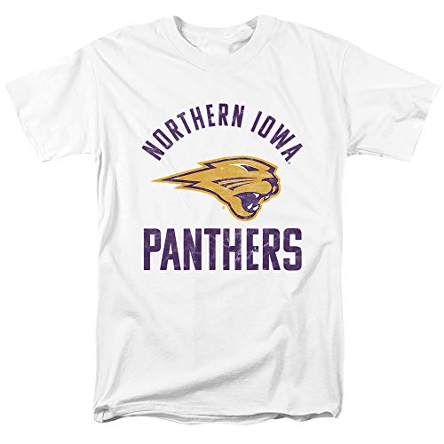 University of Northern Iowa Official Panthers Logo Unisex Adult T-Shirt, White, X-Large