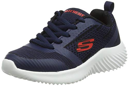 Skechers Boys' Bounder Trainers, Blue (Navy & Black Textile/Red Trim Nvbk), 11 UK (28.5 EU)