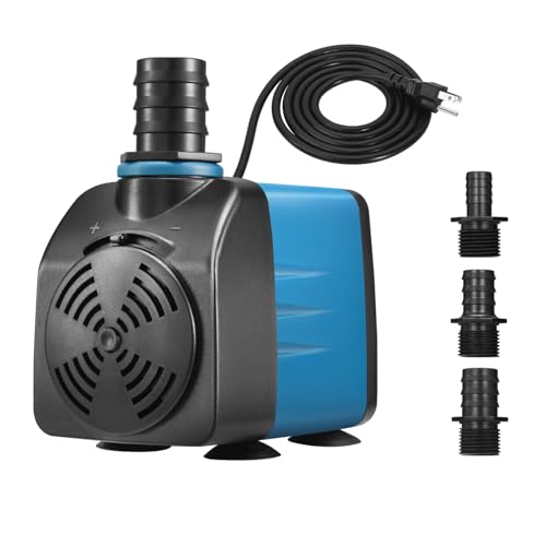 TONGCHANT Submersible Pump, 480GPH & 8.2ft Lift | 35W Adjustable