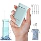Kabellose tragbare Munddusche | Aquapik® Mini | Portable Water Flosser, IPX7 wasserdicht, 1200 Impulses/min (40–140 PSI), 21 Tage Akku (1100 mAh), 4 Düsen (Implantate & Zahnspangen) (Blau)