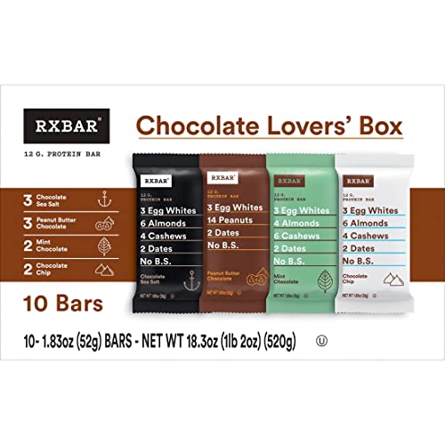 Rxbar Protein Bars, 12G Protein, Gluten Free Snacks, Variety Pack (10 Bars) #TOP2