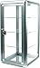 Elegant Silver Anodized Aluminum Vertical Display Case Table Top Tempered Glass Show Case. Tempered Glass Door with Key Lock- Four Shelves Display
