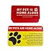 Dog Cat are Home Alone Alert Card & Key Tags with Contact Call Cards Pet Contact Keychain Alert Keychain