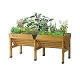 VegTrug Classic Raised Bed Cedar Wood Planter with Segmented Design, Natural, Medium 1.8m - V-Shaped Raised Garden Bed for Outdoor Gardening - Ergonomic Design for Balcony, Patio & Small Spaces