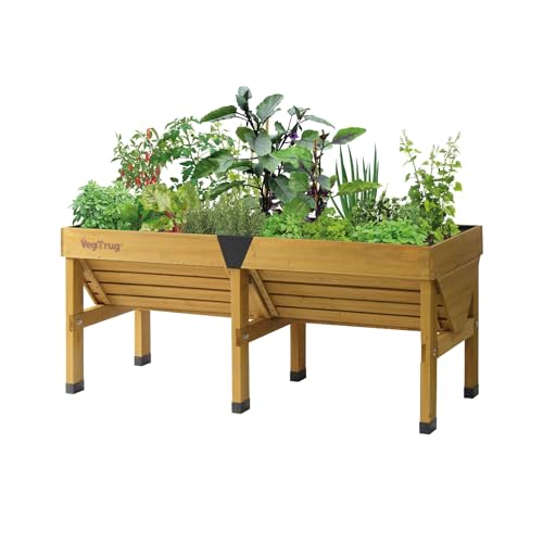 VegTrug Classic Raised Bed Cedar Wood Planter with Segmented Design,