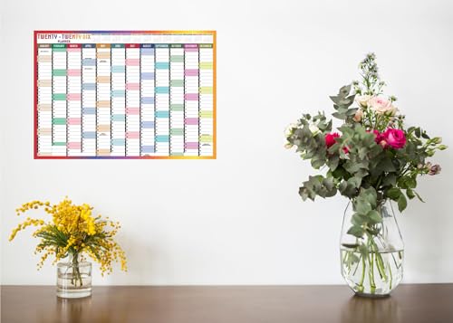 2026 Year Wall Planner A3 Uk Wall Calendar Yearly Planner Large Jan To Dec Full Year Planning Chart Student Family Home School Office Work Study Annual Poster Multi 29.7 x 42.0 cm (1Pc)(Folded) - Image 3