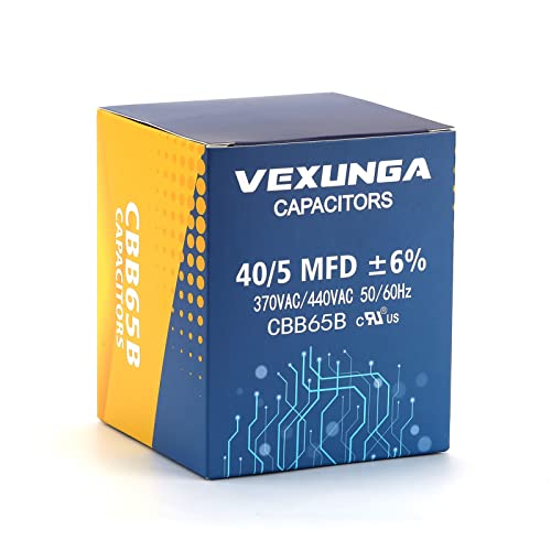 image for VEXUNGA 40/5 uF 40+5 MFD 370VAC or 440VAC Dual Run Start Round A/C Cap