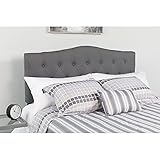 Flash Furniture Cambridge Tufted Upholstered Queen Size Headboard in Dark Gray Fabric